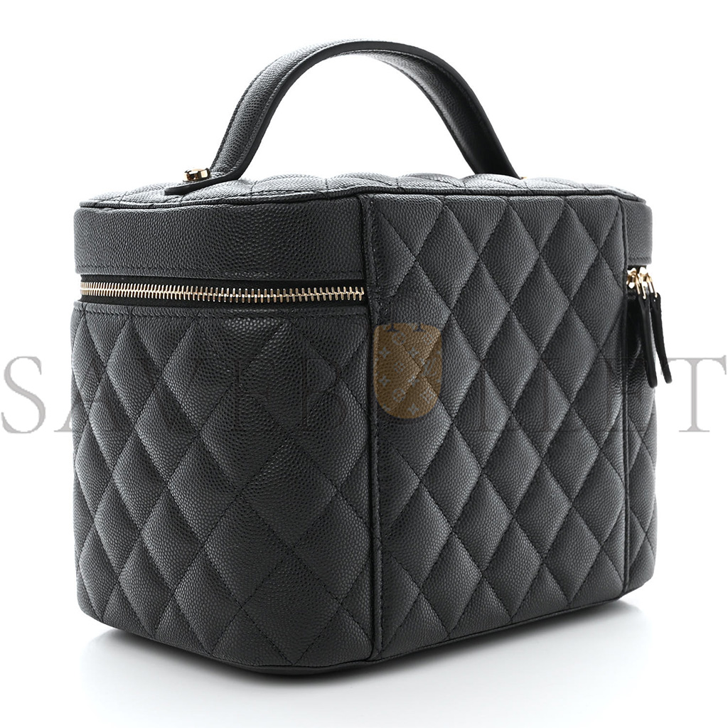 CHANEL CAVIAR QUILTED LARGE VANITY POUCH BLACK (20*15*13cm)